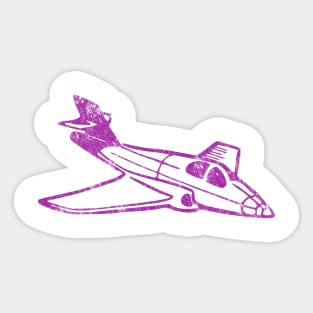 Distressed Purple Retro Jet Sticker